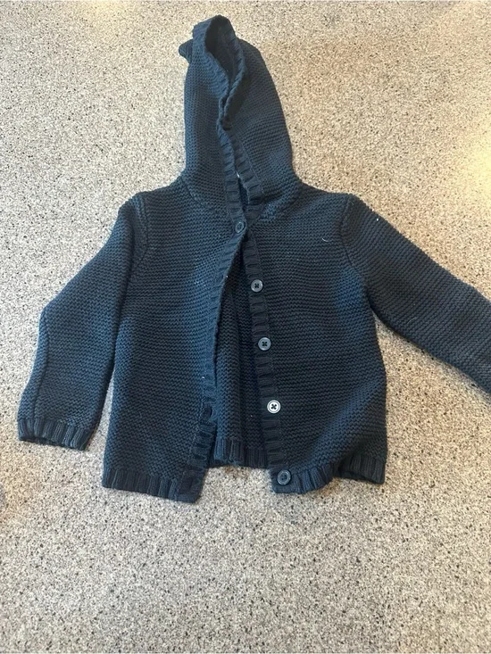 Carter's Black Hooded Knit Cardigan