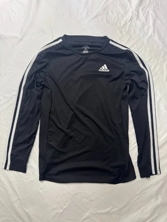 Adidas Black Long Sleeve Athletic Top Kids Medium (10/12)