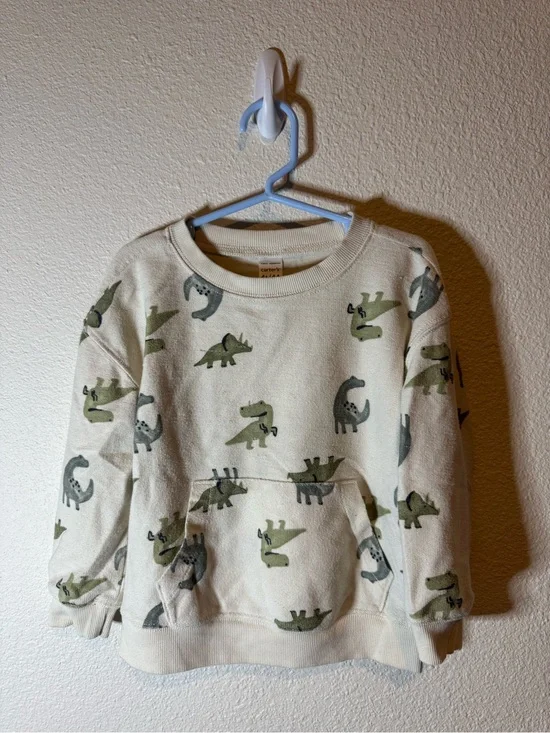 Carter's Cream Dinosaur Pullover Sweatshirt for Kids