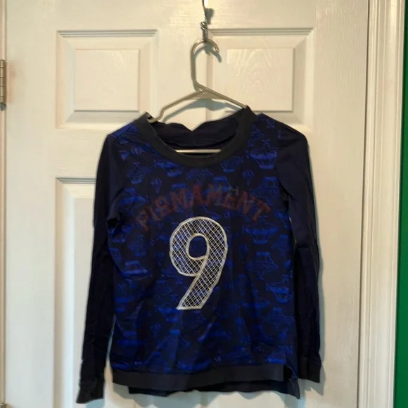 Youth large Blue Long Sleeve Shirt sporty firmament 9 gyrocopter balloon print