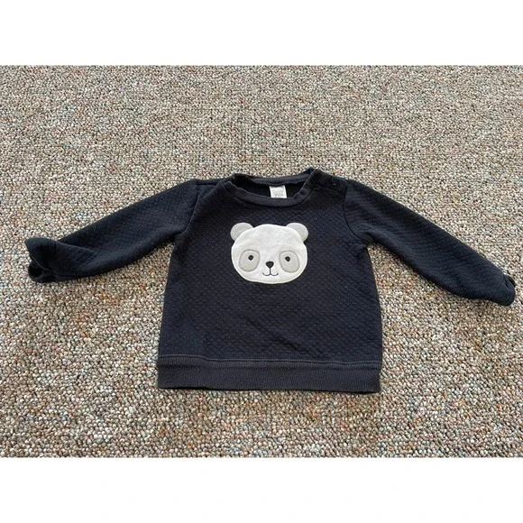 Carter's Girls Black Panda Sweater 12M