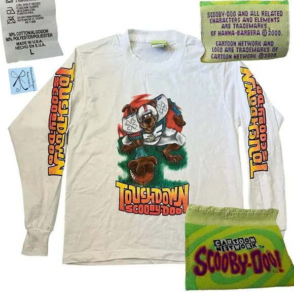 Cartoon Network Scooby-Doo 2000 Football T-Shirt Kids Sz L