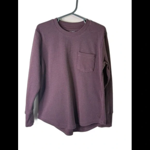 Little Bipsy Waffle-Knit Crew Long Sleeve shirt - Huckleberry