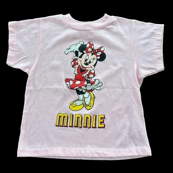 Vintage Disney Wear Girls‎ size 6 Pink Minnie Mouse Single Stitch T Shirt USA