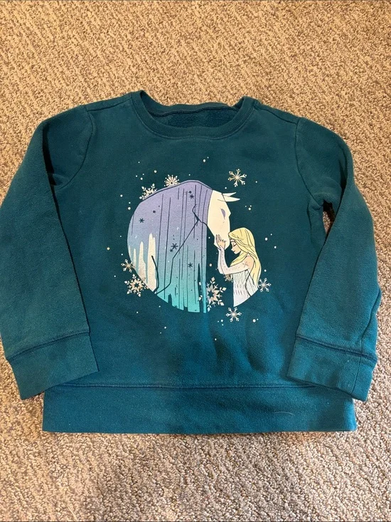 Disney frozen Teal Crewneck Sweatshirt