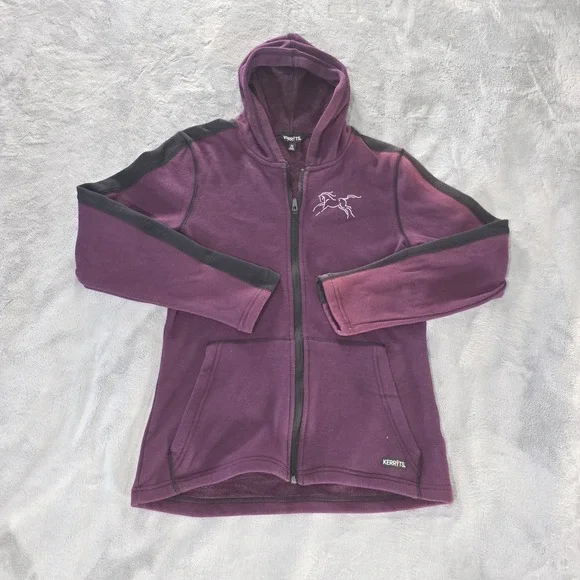 Kerrits‎ Kids Horse Sense Fleece Hoodie Size XL Blackberry Raisin Color