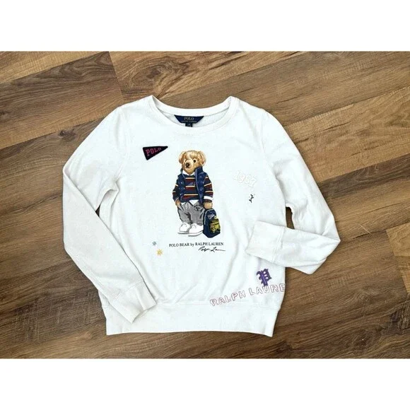 Polo Ralph Lauren Youth Size L 12-14 Polo‎ Bear Sweater Crew Neck Pullover