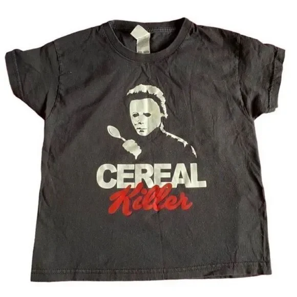 Michael Myers Fruit of the Loom cereal unisex kuds Halloween T-shirt, S/5/6