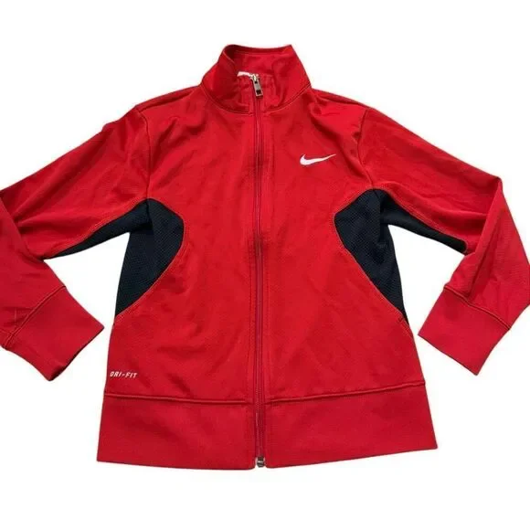 Nike Dri-Fit red full zip athletic sweater size small