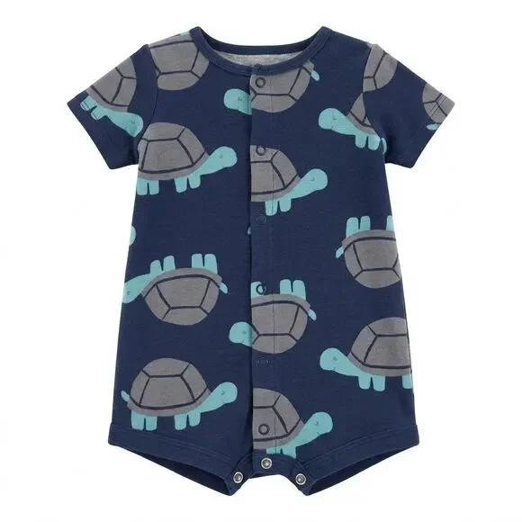 Carter's Short-Sleeve Turtle Print Romper 6mo