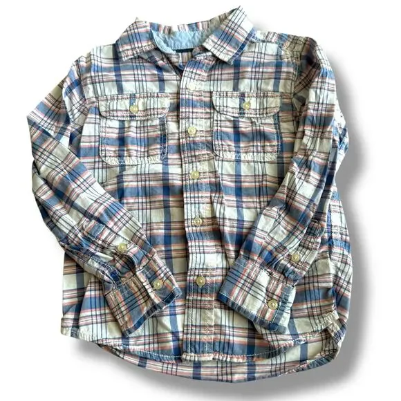 Carter's Boys‎ Long Sleeve Plaid Button-Up Shirt - Size 5