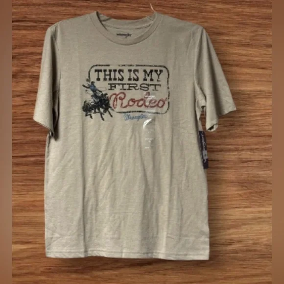 NWT WRANGLER  BOYS' THIS IS MY 1ST RODEO SHORT SLEEVE GRAPHIC T-SHIRT