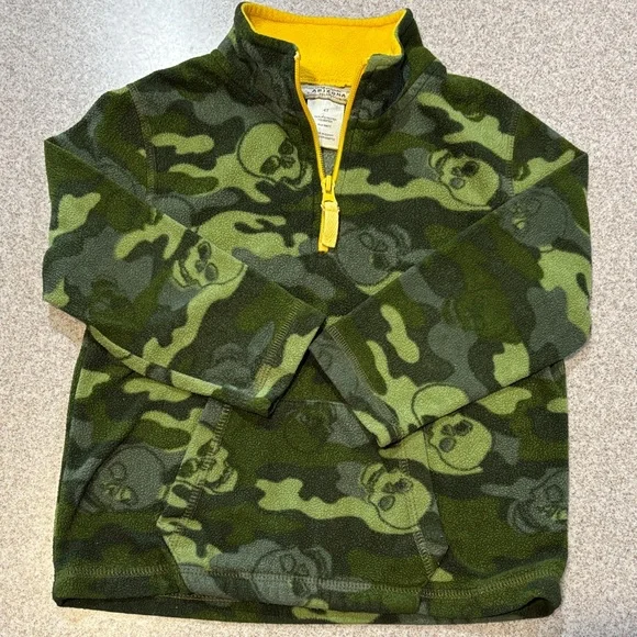 Arizona Camo Fleece Pullover Hoodie Kangaroo Pocket Green 4T