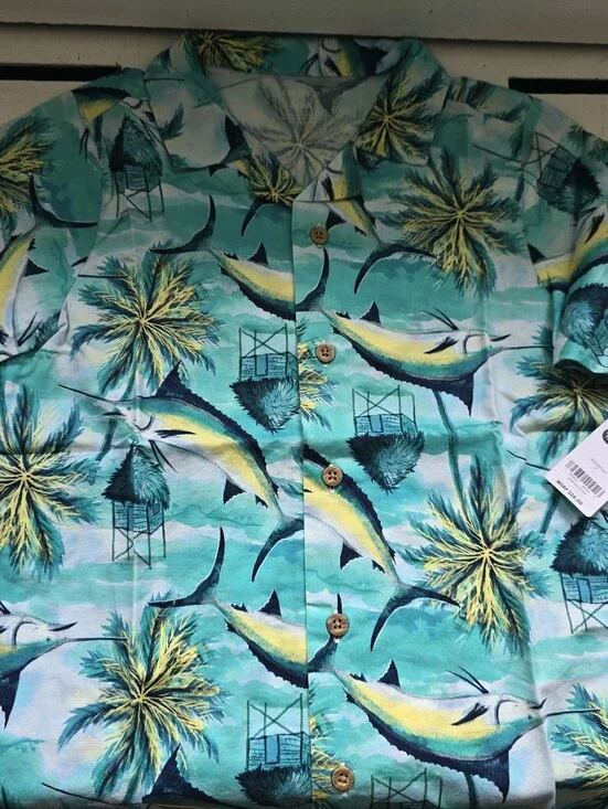 Carter's Teal, Yellow & Green Tropical Fish Button-Down Shirt