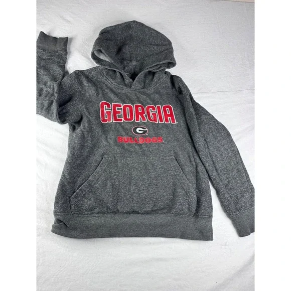 Gen2 Georgia Bulldogs Hoodie Youth Small 8‎ Gray Good NCAA Fleece Sweatshirt