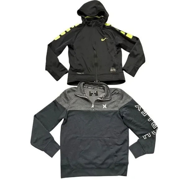 Nike and Hurley boys athletic pullover sweater bundle M