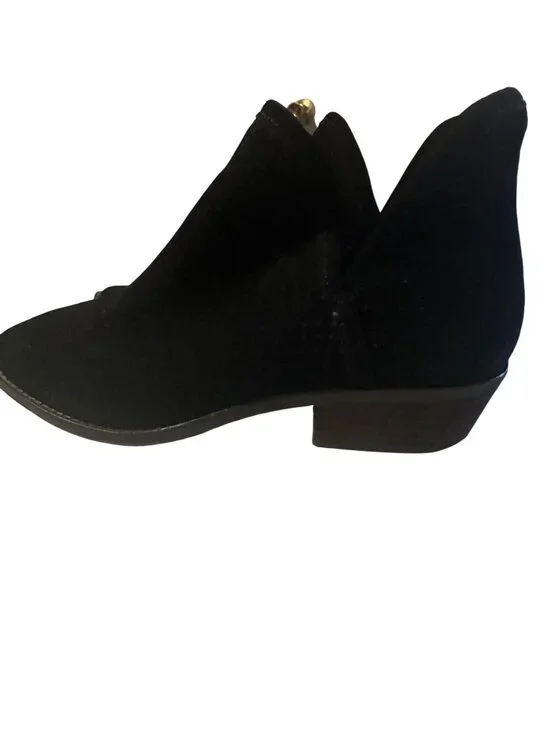 Lucky Brand black slip on leather ankle boots size 9.5M