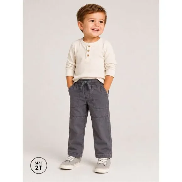 Carter’s Toddler Boys Gray Utility Jogger Pants 2T Cotton Pull On Casual Pants