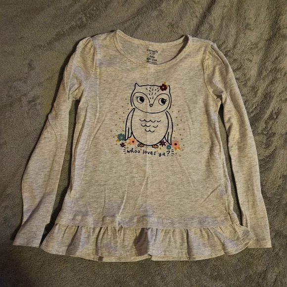 Grey Longsleeve Owl Top