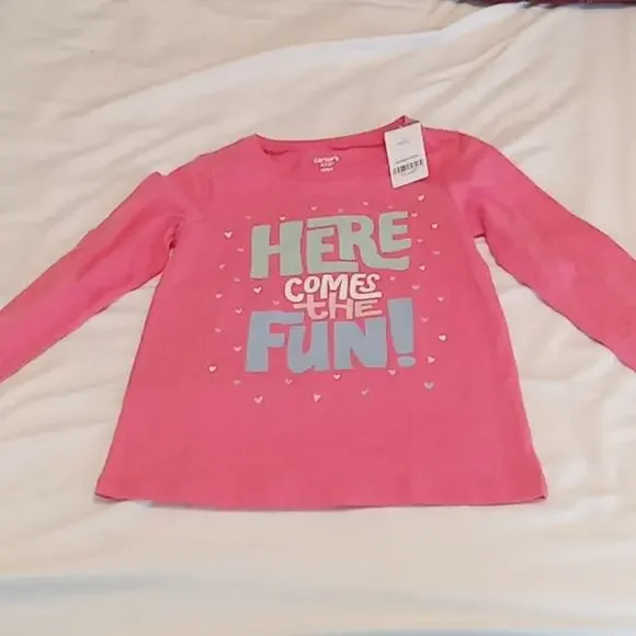 NWT  Carters girls size 6 long sleeve  Here comes Fun top.