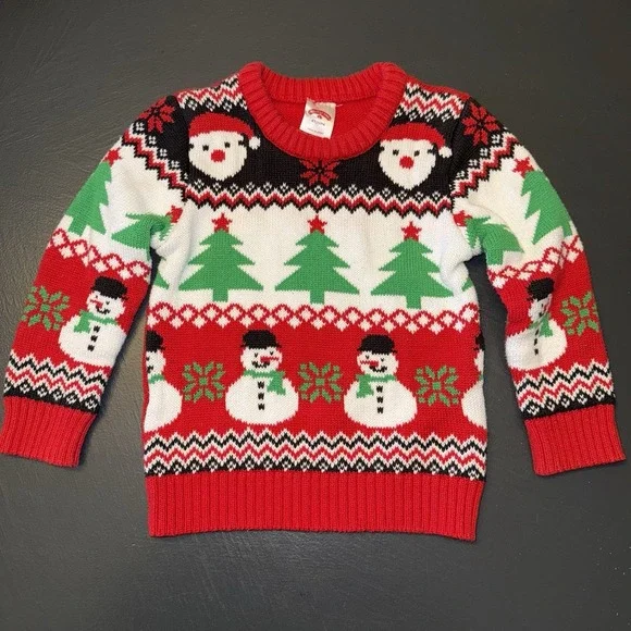 Toddler Boy's Christmas Print‎ Crewneck Sweater - Size 4T