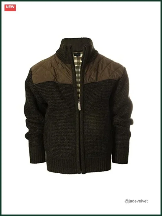 Boys Knitted Full Zip Cardigan Sweater with Soft Brushed Flannel Lining