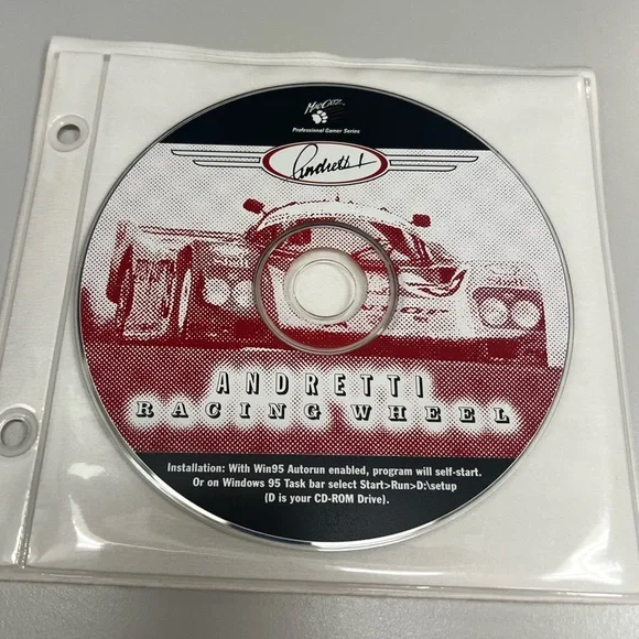 Andretti Racing Wheel For PC CD-ROM Software Mad Catz Windows 95