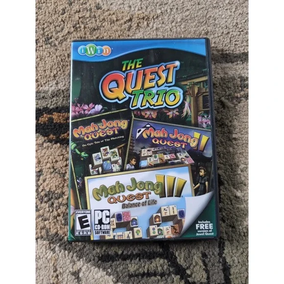 The Quest Trio 1,2,3 MahJong Quest‎ PC Video Game (Windows 2000, XP, Vista)