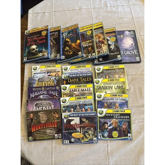 Lot of 21 Big Fish Mystery PC Games