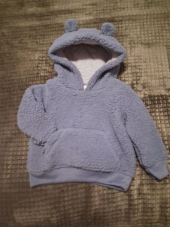 Carter's Light Blue Sherpa Hoodie with Bear Ears