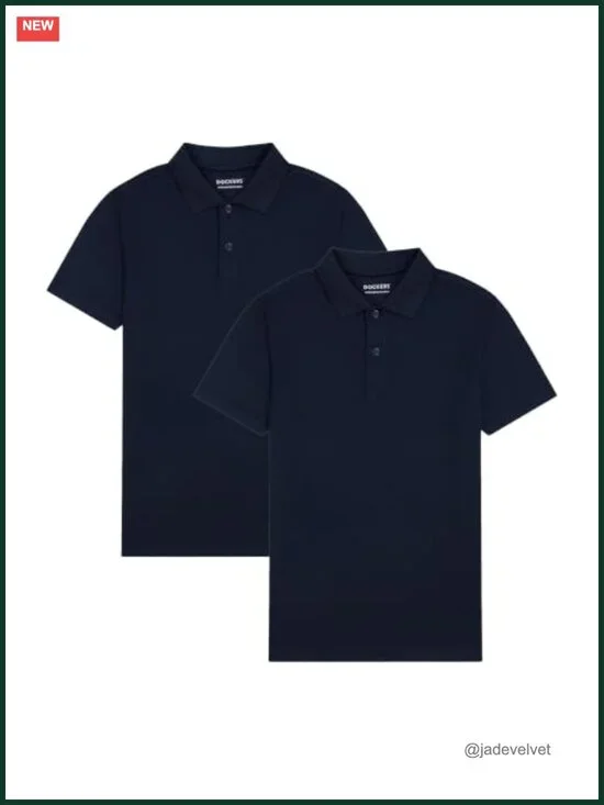 Boys' Short Sleeve Performance Polo 2-Pack School Uniform