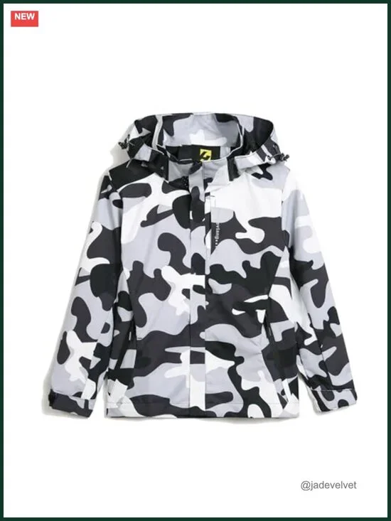 Kids Lightweight Waterproof Rain Jacket Hooded Windbreaker