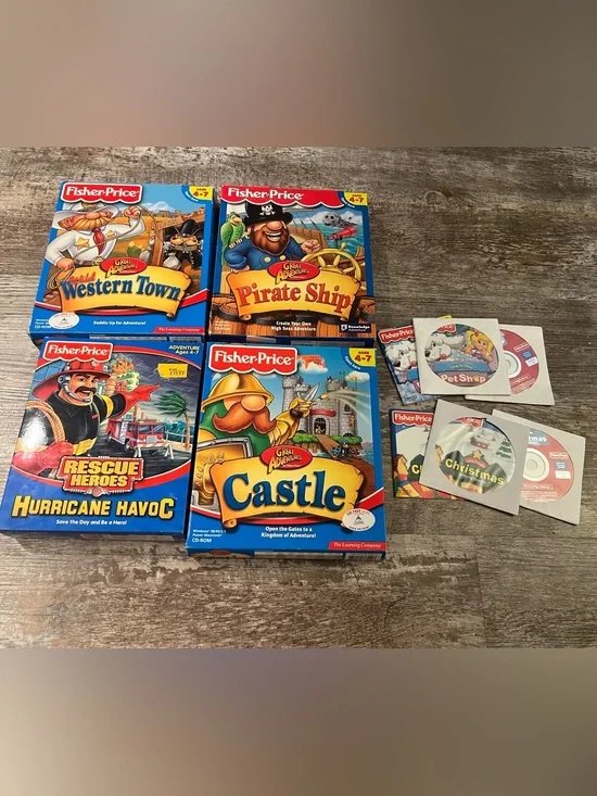 Fisher-Price Kids CD/PC Learning Game Set, untested