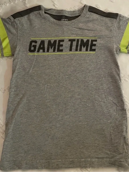 Carter's Gray Tee with Neon Green