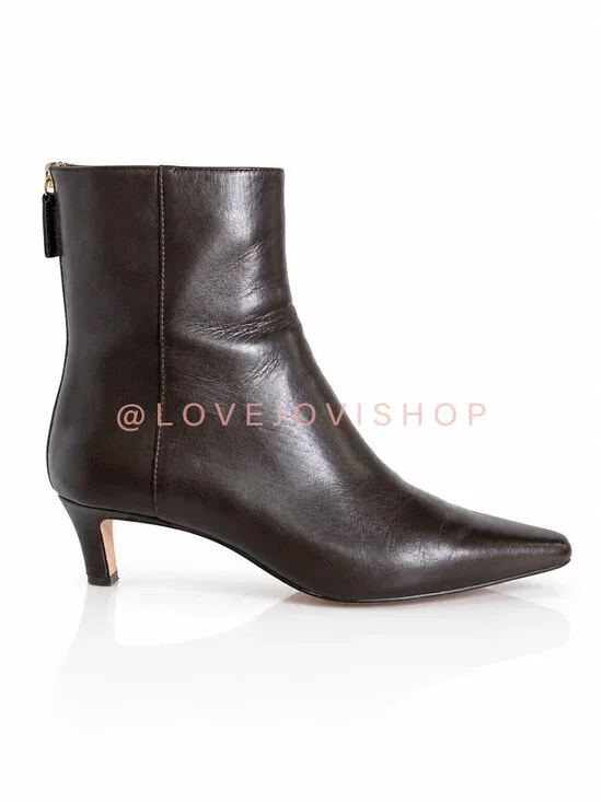 Shoes | Kitten Heel Boots | J. Crew Dark Brown Classic Pointed Toe | Minimalist