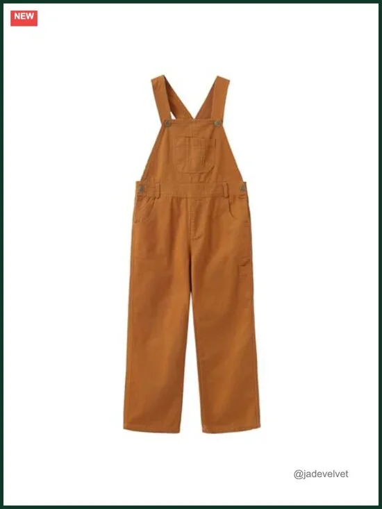 Boys Denim Bib Overalls with Snaps - Kids Solid Brown