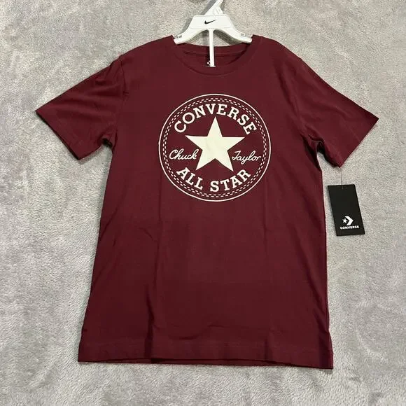 Converse Shirt Youth Medium 10-12 Burgundy Chuck Taylor All Star Graphic Tee