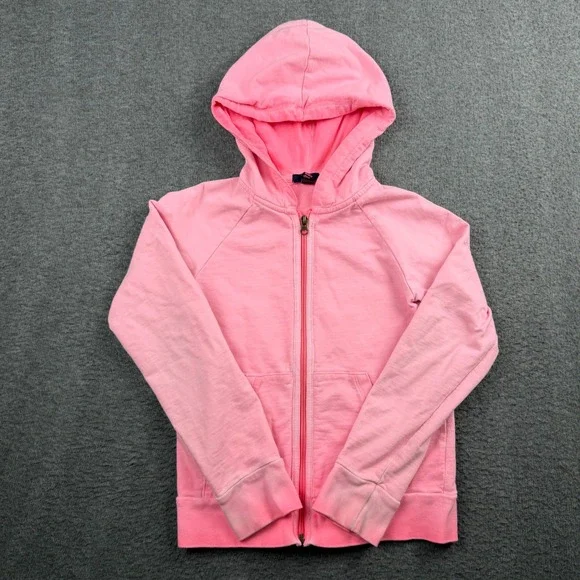 GapKids Girls Pink Full Zip Hoodie Sweatshirt Size L‎ 10-11 Years Raglan Sleeve