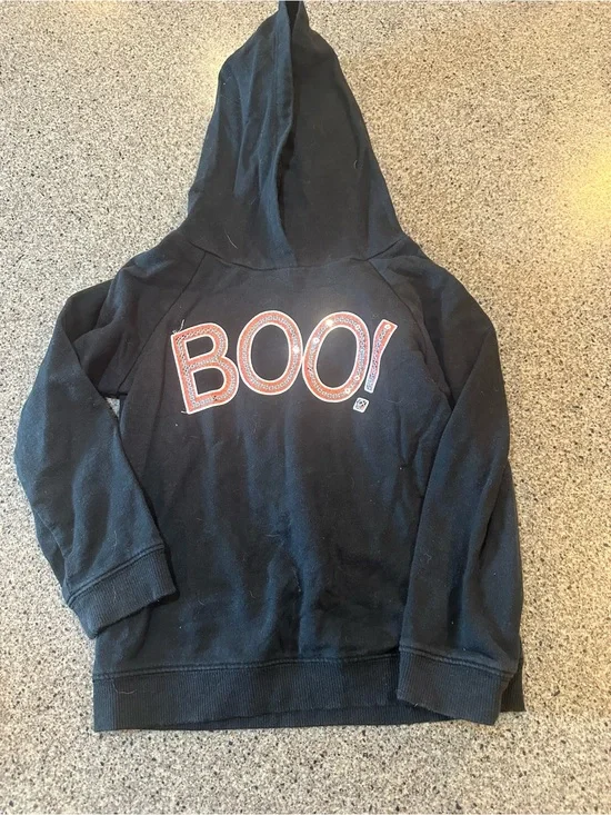 Crazy 8 Black Hoodie with Orange 'BOO!' Graphic