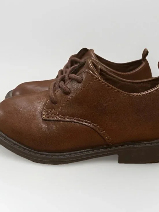 Carters Spencer Brown Lace Up Oxford Dress Shoes Toddler Boys Size 7 C A1