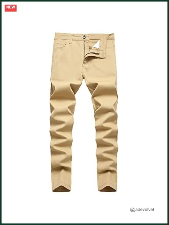 Skinny Fit School Uniform Dress Pants Stretch Chino Pants