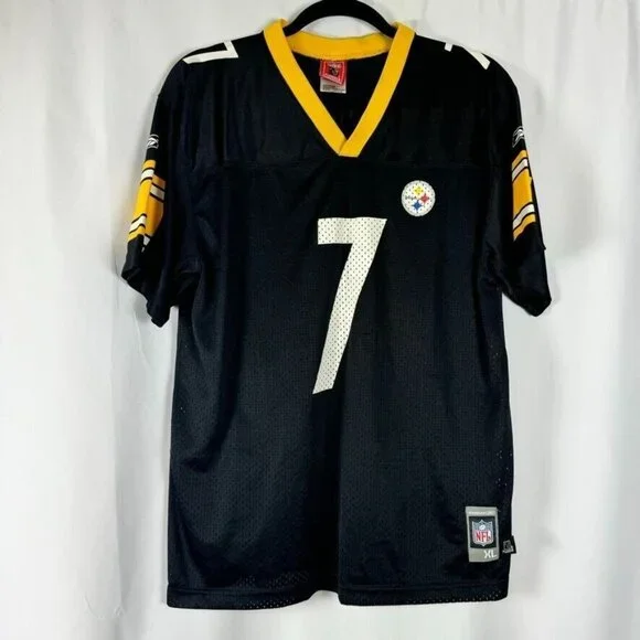 Reebok NFL Players Inc Steelers Jersey Roethlisberger 7 Size Boys Youth XL 18-20