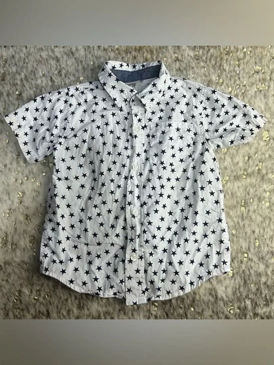 5‎ for $25🔥Gymboree Star Print White Button Front Shirt 2T