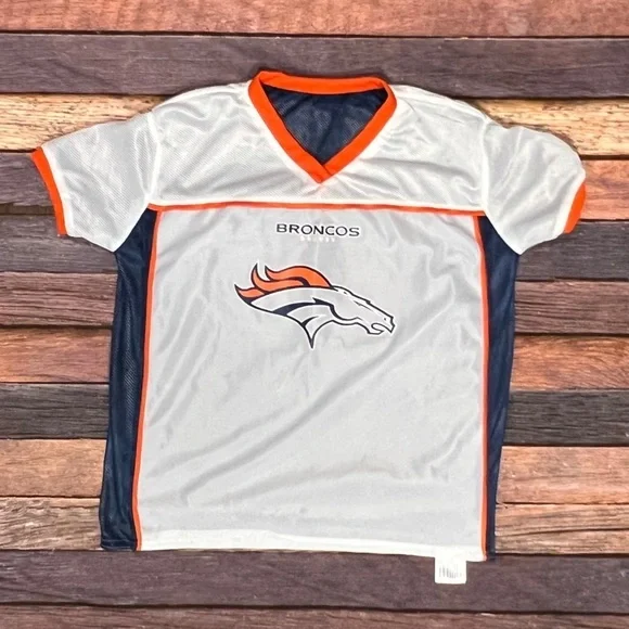 Denver Broncos NFL Flag Football Reversible Sports Boys Kids Youth Jersey