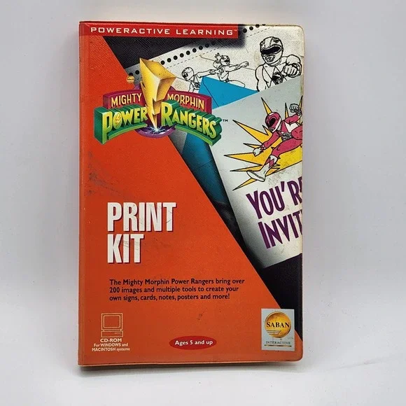 Mighty Morphin‎ Power Rangers Print Kit CD-ROM 1995 Saban PC Mac