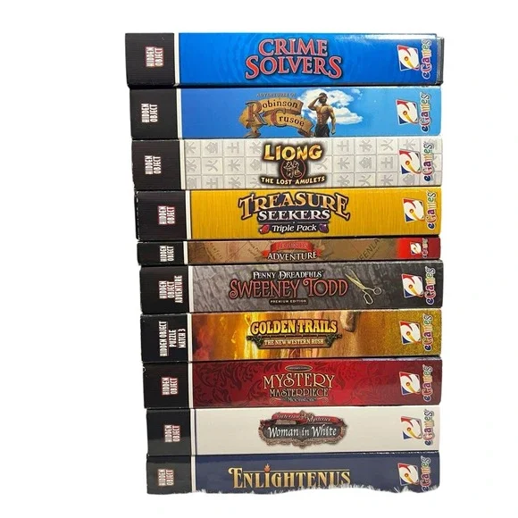 Y2k Lot Of 10 Hidden Object Mystery Adventure Puzzle PC Games‎ CD-ROM By EGames