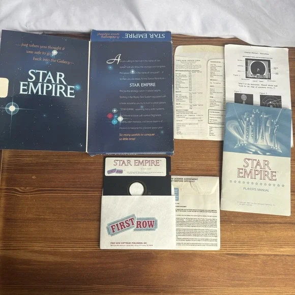 Vintage 1988 Star Empire IBM PC DOS 5.25 Floppy Disk Game Complete Untested
