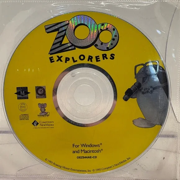 Zoo Explorers 1995 PC Mac CD-ROM Vintage Educational Game Compton's NewMedia