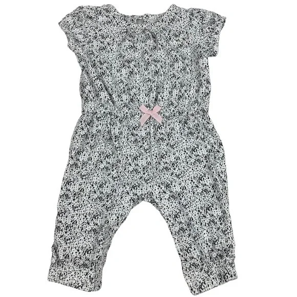 Carter’s Pants Jumpsuit | Baby 0-3 Months | White Black | One Piece Romper