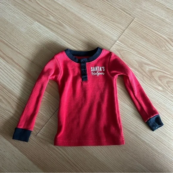 Carter’s Santa’s Little Helper Red Ribbed Long Sleeve 24 months